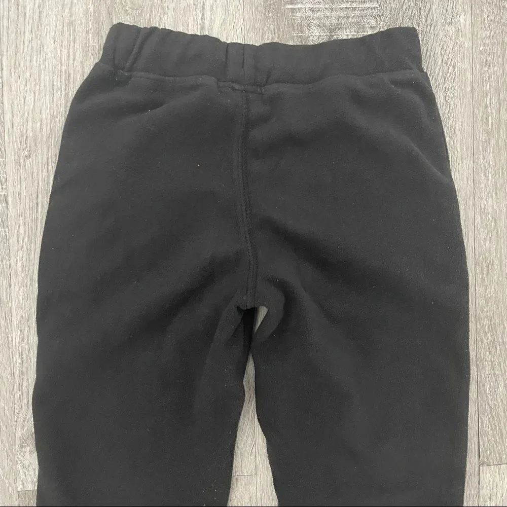 Carter’s Kid’s Black Pull On Drawstring Fleece Straight Leg Sweatpants Size 4